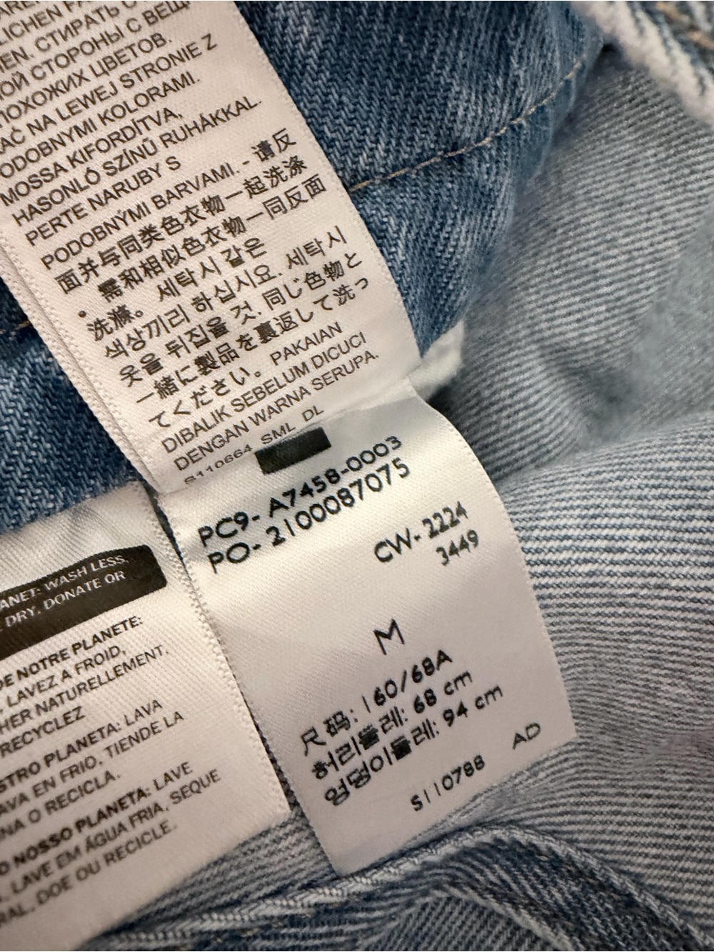 Levi’s Apron Denim Front Tie Jeans Wide Leg Overalls baggy M - Picture 6 of 8